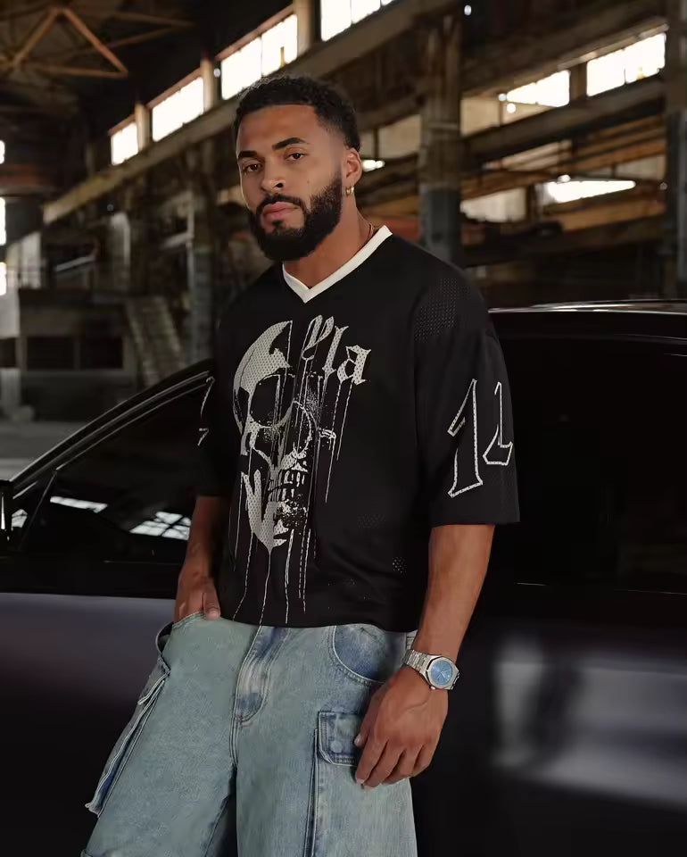 YA Trendy Brand New Summer Fashion Super Large Men's Sports T-shirt, Quick Dry, Breathable