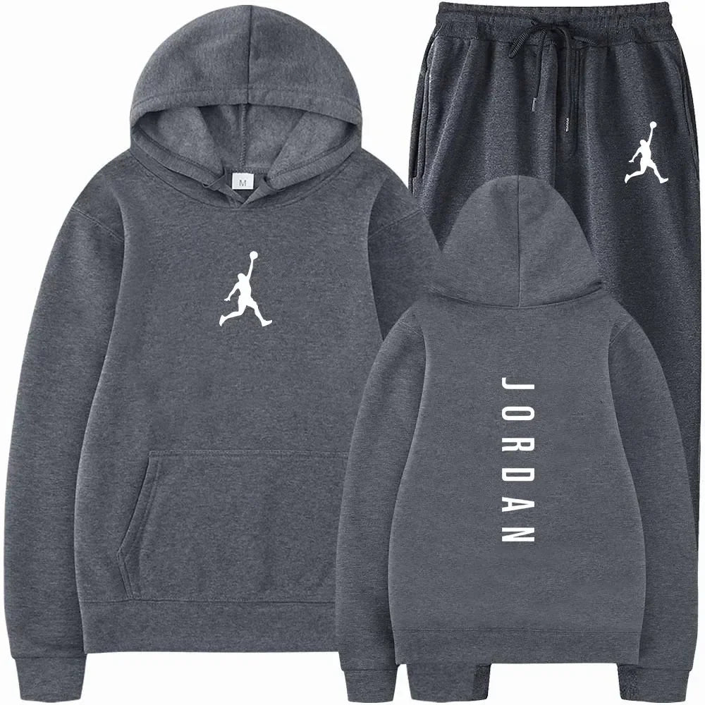 Men's 2025 high-quality sportswear sweatshirt + sweatpants, fashionable sportswear sweatshirt set for spring and autumn