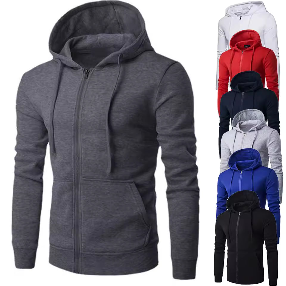 Men Sweatshirts Long Sleeve Jacket Hoodie Zipper Closure Jacket Male Hoodies Sweatshirt Slim Fit Male Clothing
