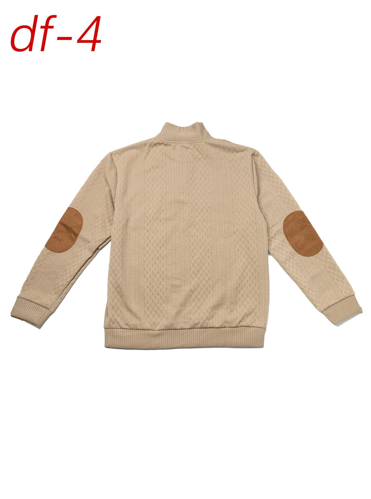 Men's European Size Jacquard Stand-Collar Long-Sleeve Hoodie - Outdoor Casual Knitwear