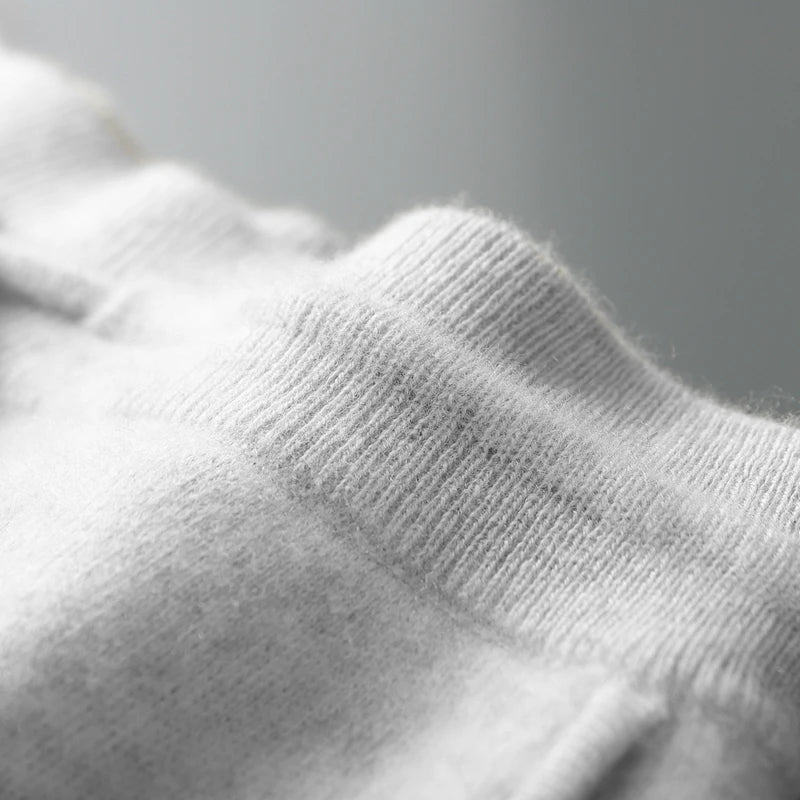 ADDONEE Men's 100% Wool Hoodie Cardigan Straights Leg Pants Set Autumn Winter Thick Cashmere Knitwear Sweater Trousers Suit