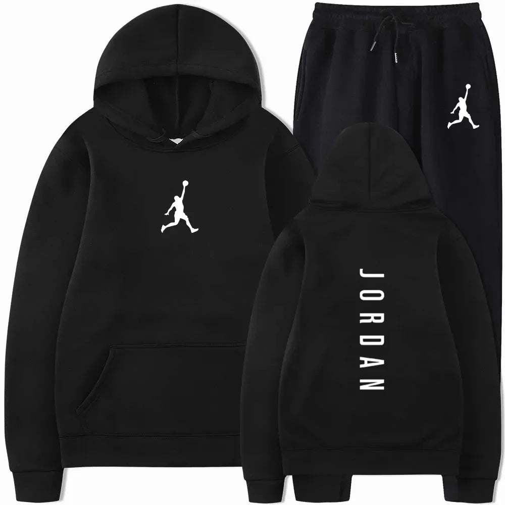 Men's 2025 high-quality sportswear sweatshirt + sweatpants, fashionable sportswear sweatshirt set for spring and autumn