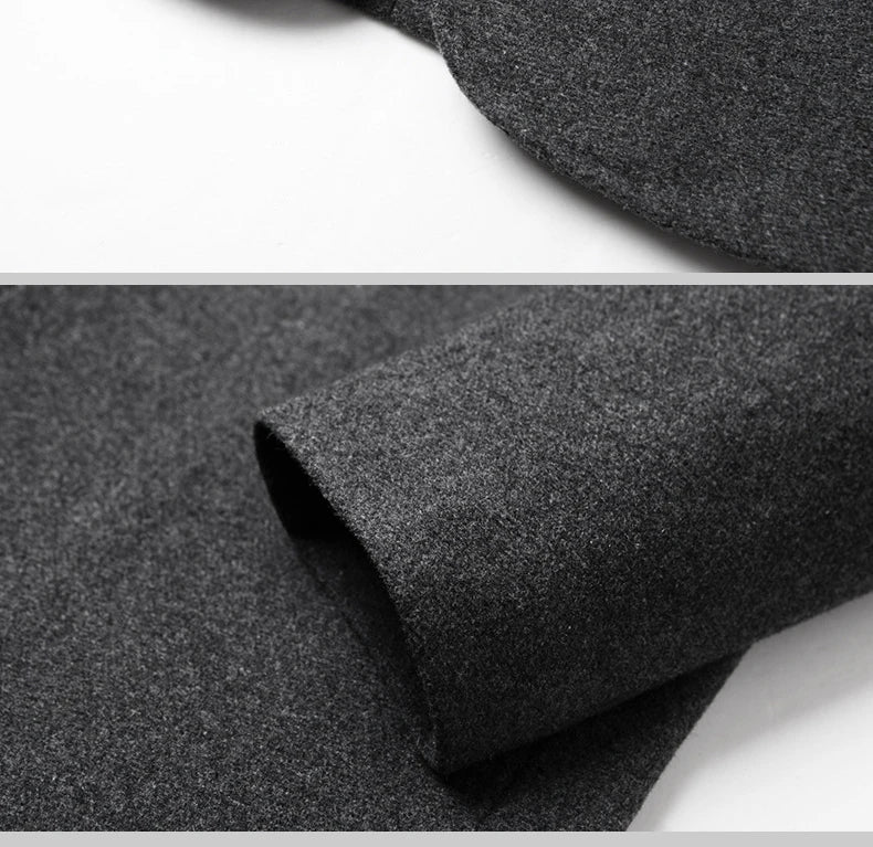 BROWON Brand Winter Coat Men Chinese Style Stand Collar Solid Coats for Men 2025 Autumn and Winter Business Casual Woolen Jacket