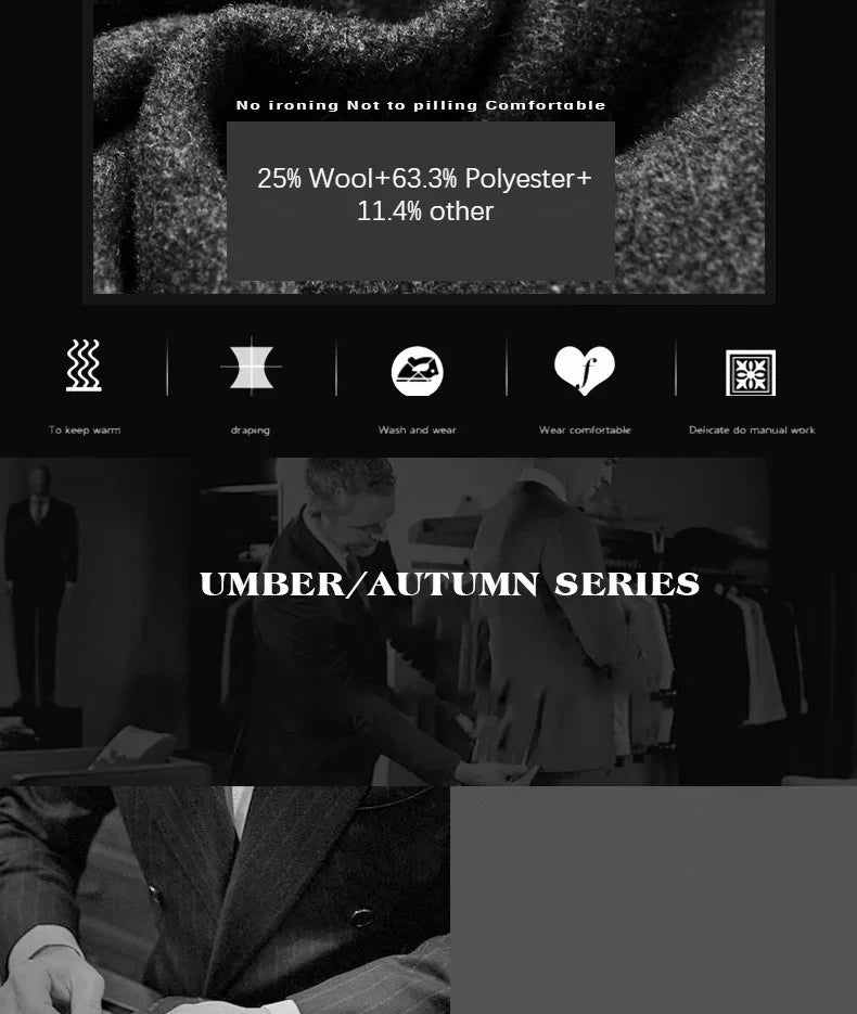 BROWON Brand Winter Coat Men Chinese Style Stand Collar Solid Coats for Men 2025 Autumn and Winter Business Casual Woolen Jacket