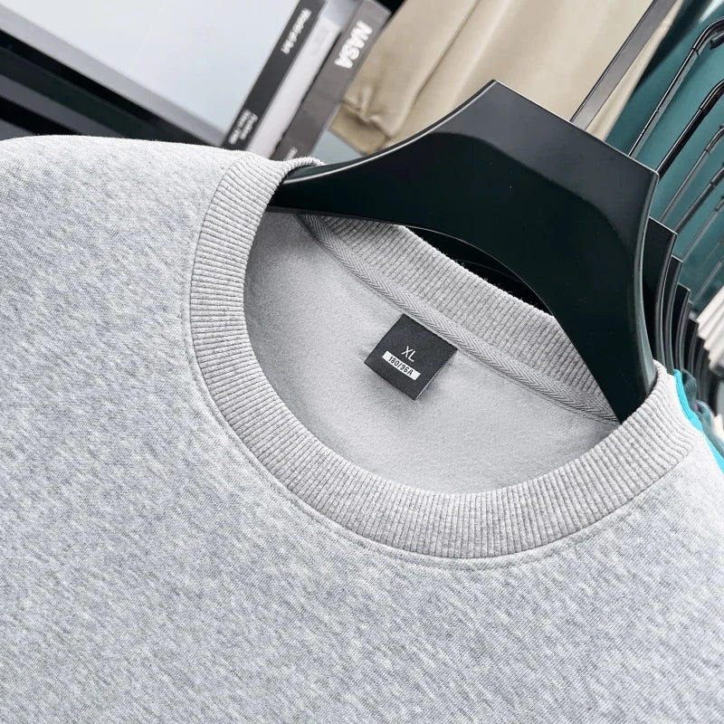 Men's Designer Original Fleece-Lined Thick Crewneck Sweatshirt Warm Soft Casual Sport Pullover Autumn Winter Daily Mens Clothing