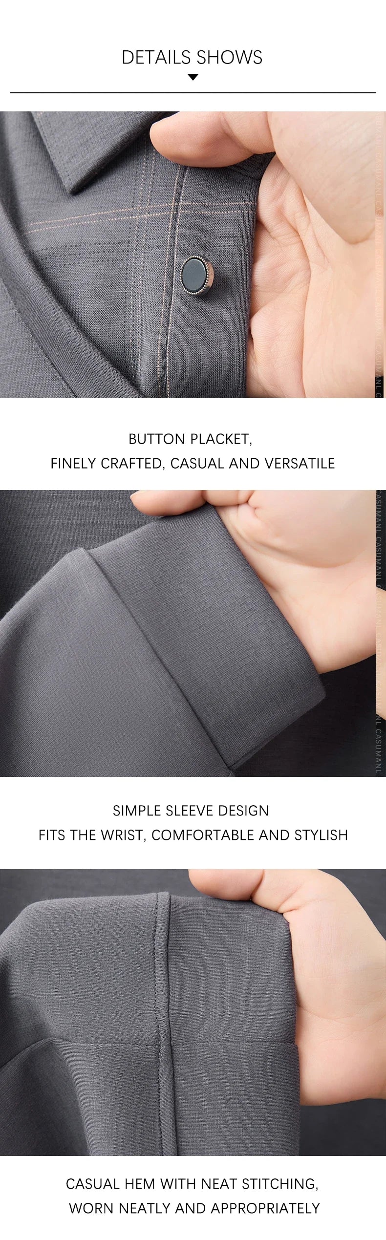 TFETTERS Luxury Brand Autumn Tshirts Man 2025 Fake Two Design Thick Long Sleeve Smart Casual Plaid T-shirts Men Clothing