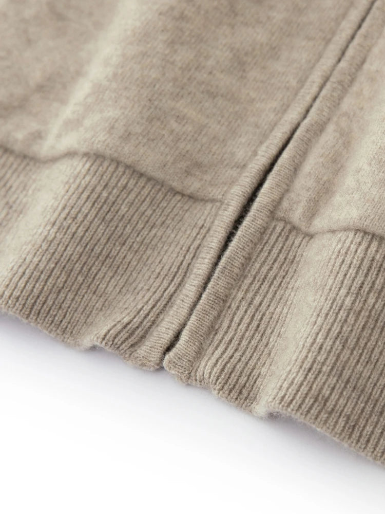 ADDONEE Men's 100% Wool Hoodie Cardigan Straights Leg Pants Set Autumn Winter Thick Cashmere Knitwear Sweater Trousers Suit