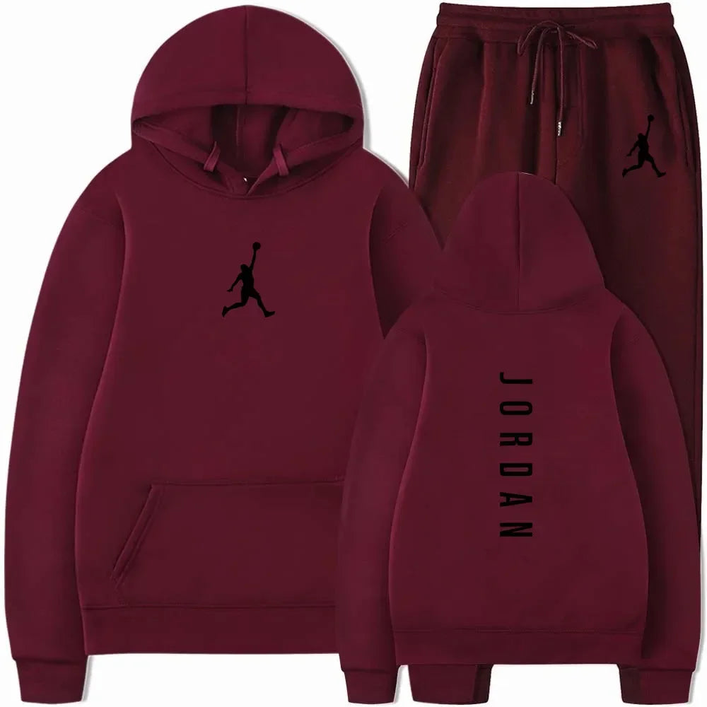 Men's 2025 high-quality sportswear sweatshirt + sweatpants, fashionable sportswear sweatshirt set for spring and autumn