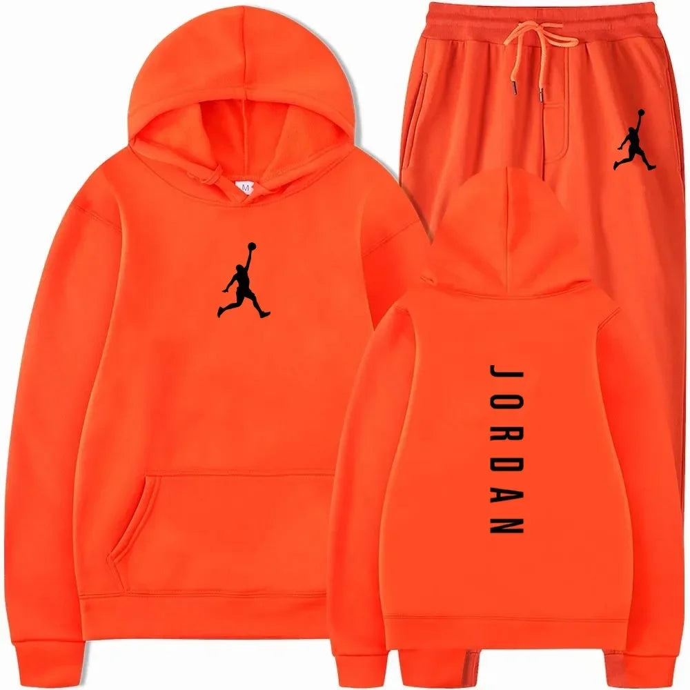 Men's 2025 high-quality sportswear sweatshirt + sweatpants, fashionable sportswear sweatshirt set for spring and autumn