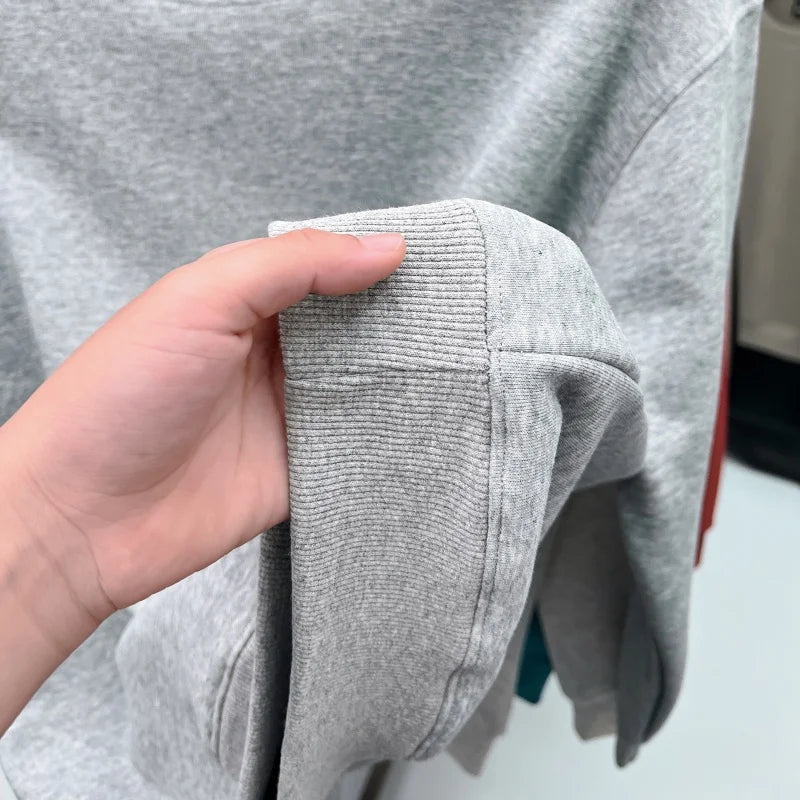 Men's Designer Original Fleece-Lined Thick Crewneck Sweatshirt Warm Soft Casual Sport Pullover Autumn Winter Daily Mens Clothing