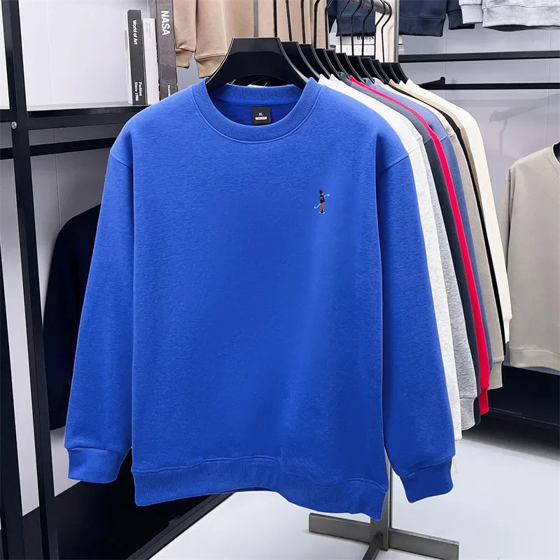 Men's Designer Original Fleece-Lined Thick Crewneck Sweatshirt Warm Soft Casual Sport Pullover Autumn Winter Daily Mens Clothing
