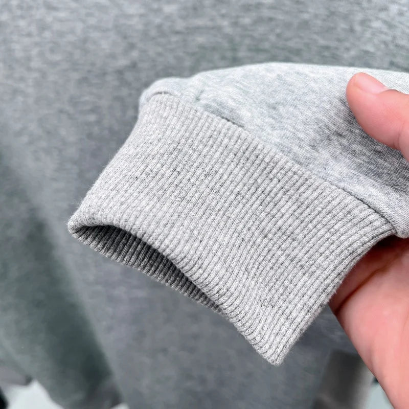 Men's Designer Original Fleece-Lined Thick Crewneck Sweatshirt Warm Soft Casual Sport Pullover Autumn Winter Daily Mens Clothing