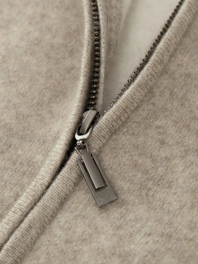 ADDONEE Men's 100% Wool Hoodie Cardigan Straights Leg Pants Set Autumn Winter Thick Cashmere Knitwear Sweater Trousers Suit