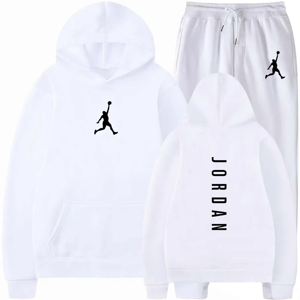 Men's 2025 high-quality sportswear sweatshirt + sweatpants, fashionable sportswear sweatshirt set for spring and autumn