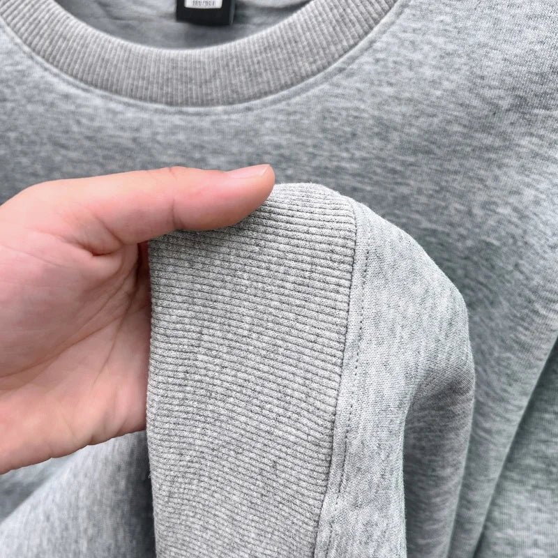 Men's Designer Original Fleece-Lined Thick Crewneck Sweatshirt Warm Soft Casual Sport Pullover Autumn Winter Daily Mens Clothing