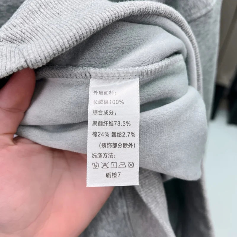 Men's Designer Original Fleece-Lined Thick Crewneck Sweatshirt Warm Soft Casual Sport Pullover Autumn Winter Daily Mens Clothing