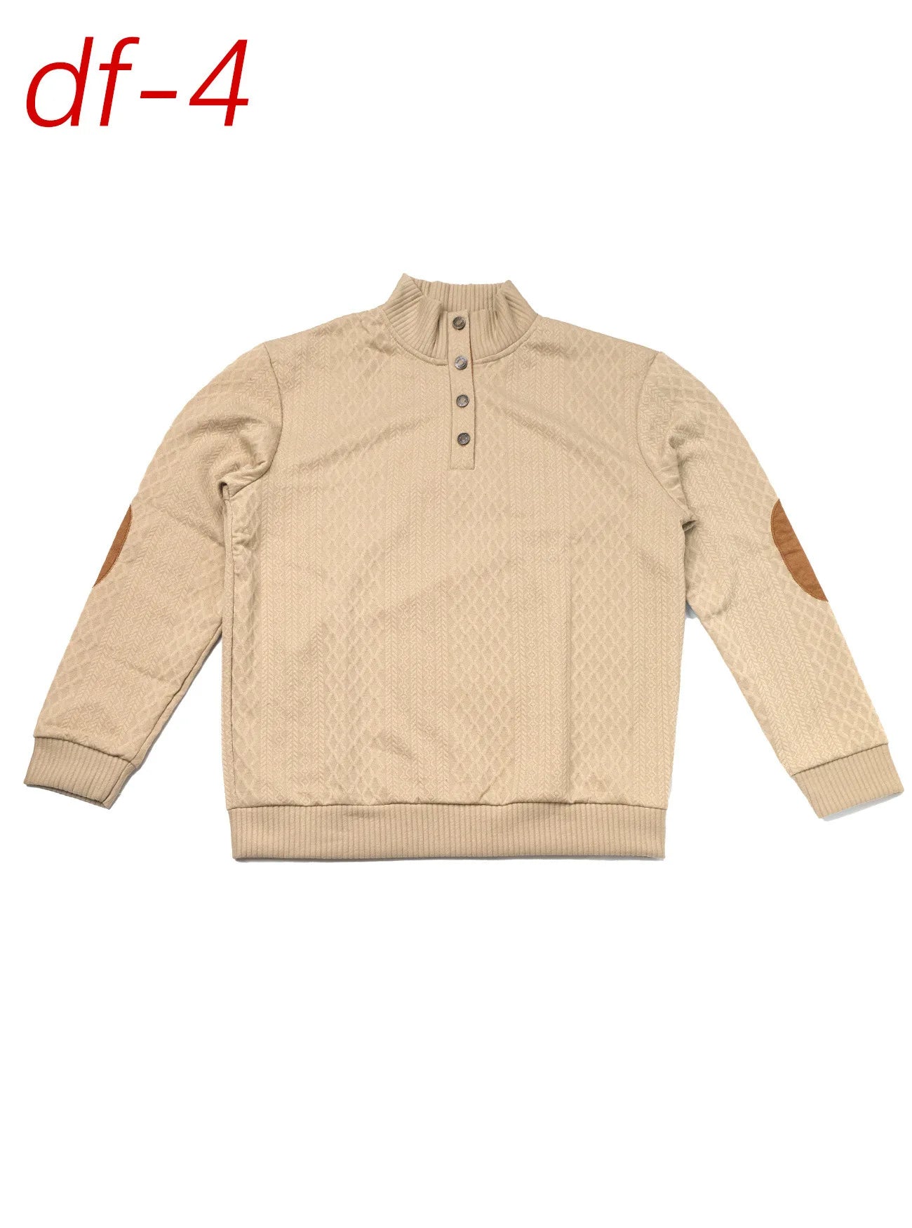 Men's European Size Jacquard Stand-Collar Long-Sleeve Hoodie - Outdoor Casual Knitwear