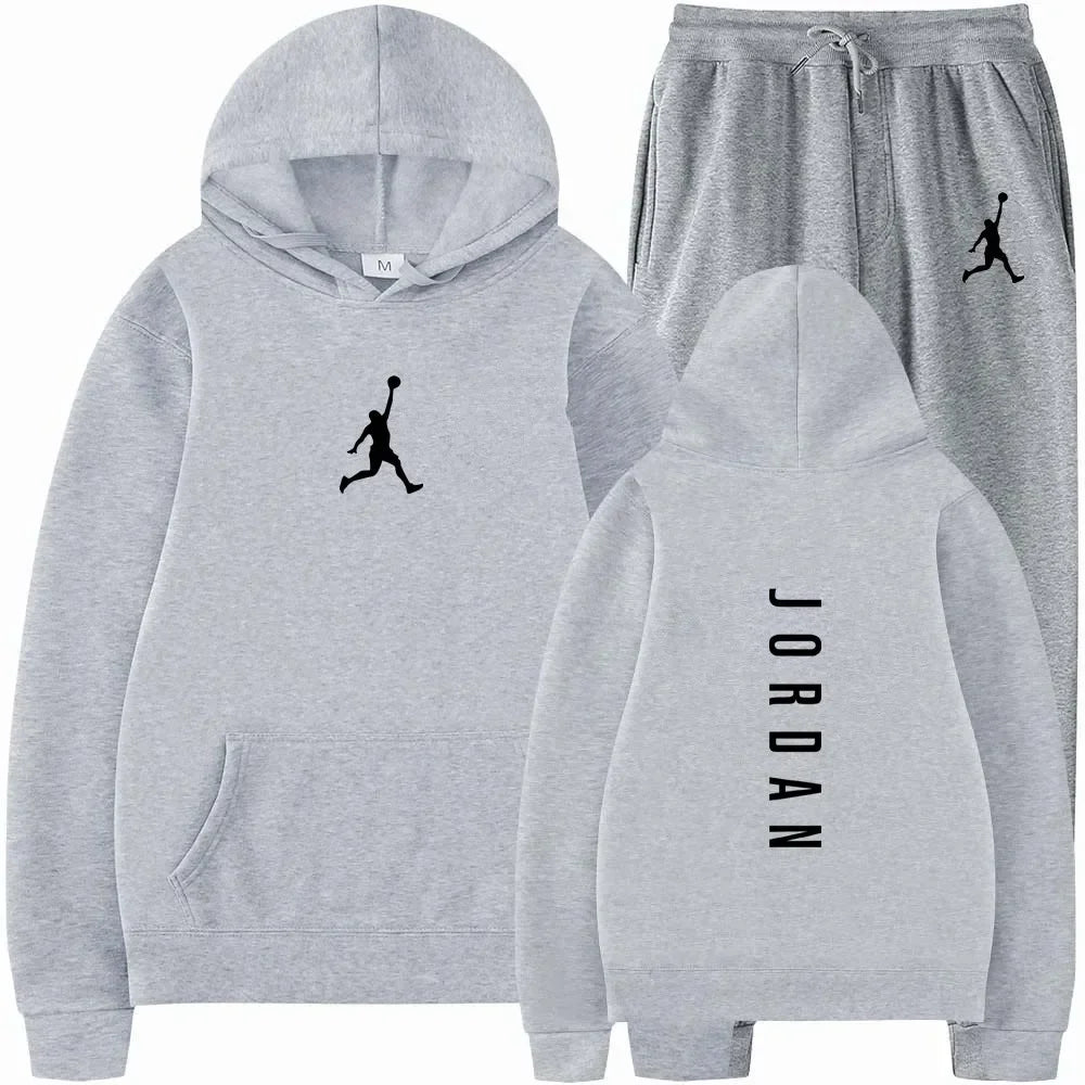Men's 2025 high-quality sportswear sweatshirt + sweatpants, fashionable sportswear sweatshirt set for spring and autumn