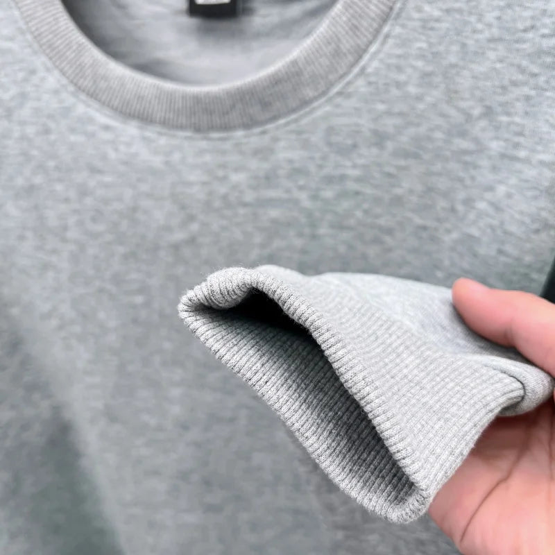 Men's Designer Original Fleece-Lined Thick Crewneck Sweatshirt Warm Soft Casual Sport Pullover Autumn Winter Daily Mens Clothing