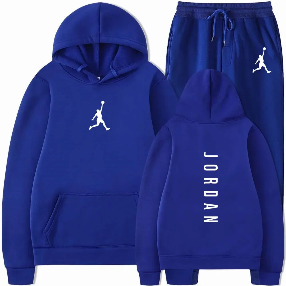 Men's 2025 high-quality sportswear sweatshirt + sweatpants, fashionable sportswear sweatshirt set for spring and autumn