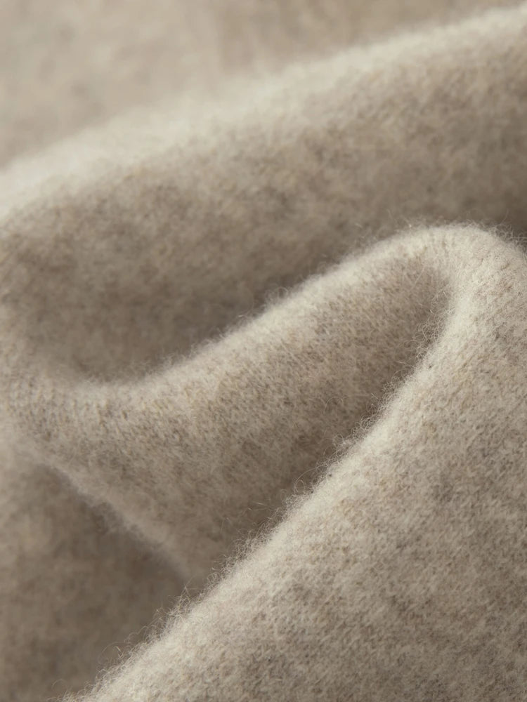 ADDONEE Men's 100% Wool Hoodie Cardigan Straights Leg Pants Set Autumn Winter Thick Cashmere Knitwear Sweater Trousers Suit